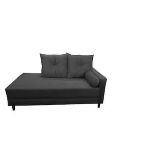 Divã Recamier Berlim 1,80 Cm Suede Preto Grafite