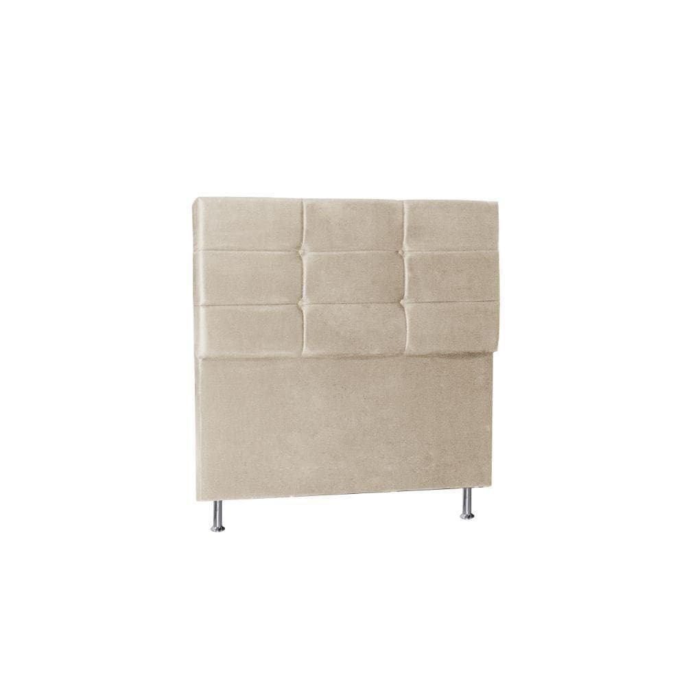 Cabeceira Tóquio 90 Cm Cama Box Solteiro Suede Bege