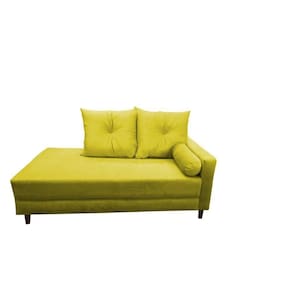 Divã Recamier Berlim 1,60 Cm Lado Direito Suede Mostarda