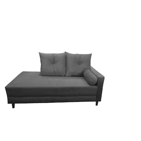 Divã Recamier Berlim 1,60 Cm Lado Direito Suede Cinza