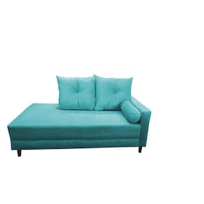 Divã Recamier Berlim 1,80 Cm Suede Azul Thiffany