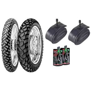 Pneu 90/90-21 + 120/80-18 Enduro 3 Metzeler +camara + selante pneu Xtire