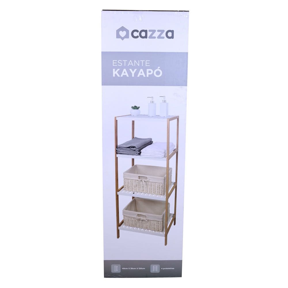 Estante Multiuso Bambu Cazza Kayapo 4 Prateleiras | Casas Bahia