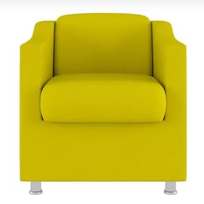 Poltrona Bia Decorativa Reforçada Recepção Clinica Salão Sala De Estar Suede Amarelo