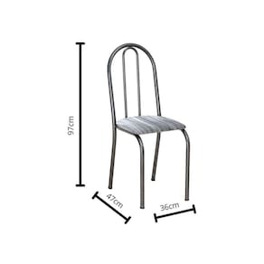 Kit Com 2 Cadeiras América 050 Base Cromo Preto Para Cozinha