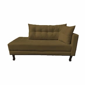 Divã Recamier Troya 1,60 Cm Lado Direito Suede Marrom