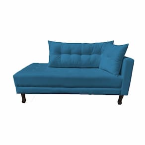 Divã Recamier Troya 1,80 Cm Lado Direito Suede Azul Marinho