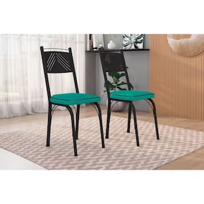 Kit Com 2 Cadeiras Europa 151 Com Base Preto Para Cozinha