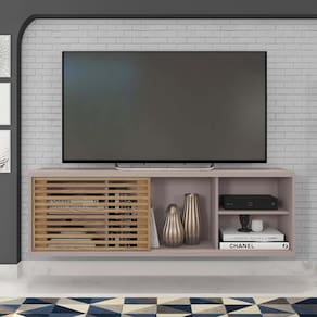 Rack Bancada Para Tv 55 Polegadas Multiverso Cinza Caemmun