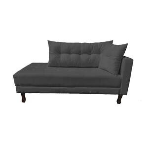 Divã Recamier Troya 2,00 Cm Lado Direito Suede Grafite