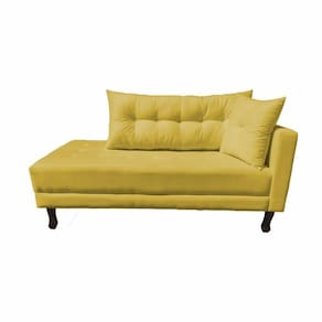 Divã Recamier Troya 1,60 Cm Lado Direito Suede Amarelo