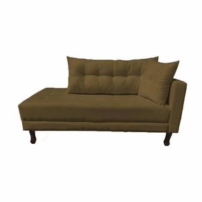 Divã Recamier Troya 2,00 Cm Lado Direito Suede Marrom