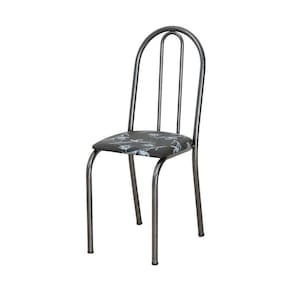 Kit Com 2 Cadeiras América 050 Base Cromo Preto Para Cozinha