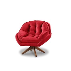 Poltrona Decorativa Flórida Com Base Giratória Suede