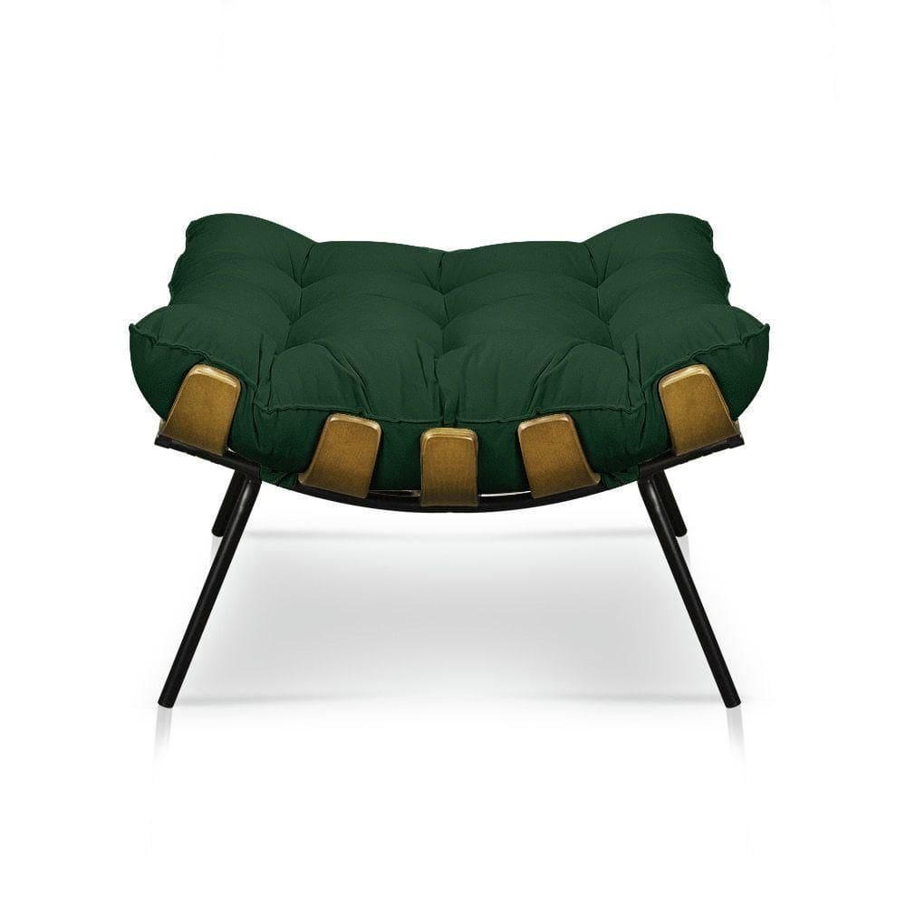 Puff Decorativo Costela Sala E Escritório Veludo Verde