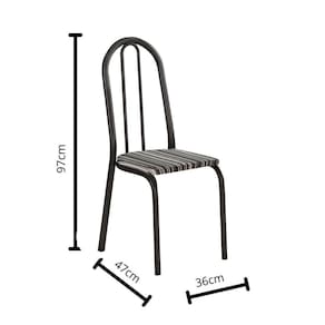 Kit Com 2 Cadeiras América 050 Base Cromo Preto Para Cozinha