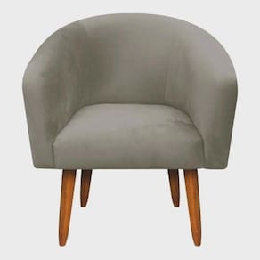 Poltrona Decorativa Stella Em Suede Com Pés Palito