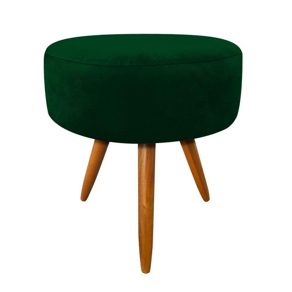 Puff Decorativo Redondo 40 Cm Dóris Pé Palito Suede