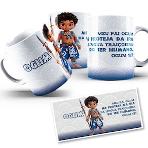 Caneca Ogum Mirim Coleção Orixás Umbanda Candomblé 325ml