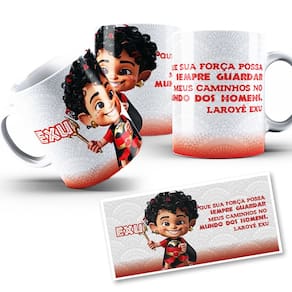 Caneca Exu Mirim Coleção Orixás Umbanda Candomblé 325ml