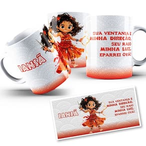 Caneca Iansã mirim Coleção Orixás Umbanda Candomblé 325ml