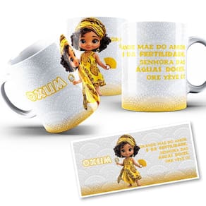 Caneca Oxum mirim Coleção Orixás Umbanda Candomblé 325ml