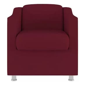 Poltrona Bia Decorativa Reforçada Recepção Clinica Salão Sala De Estar Suede Marsala