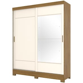 Guarda Roupa Briz B74 127 02 Portas Deslizantes Nature/OFF White - HENN - 4127
