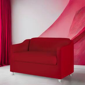 Namoradeira Bia Decorativa Reforçada Recepção Clinica Salão Sala De Estar Suede Vermelho