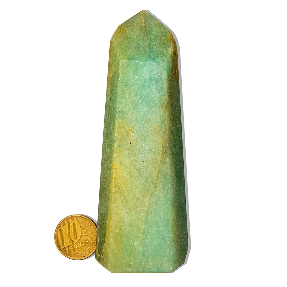 01 Ponta Aventurina Verde Natural 100 a 200g 11-12cm Tipo B