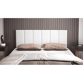 Cabeceira Casal Clara 1,40 Almofadada Corino Branco