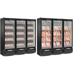 Expositor de Bebidas Vertical 3 Portas GCBC1450 Preto 110V Gelopar
