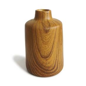 Mini Vaso de Cerâmica com Estilo Madeira Decorativo 16x10cm
