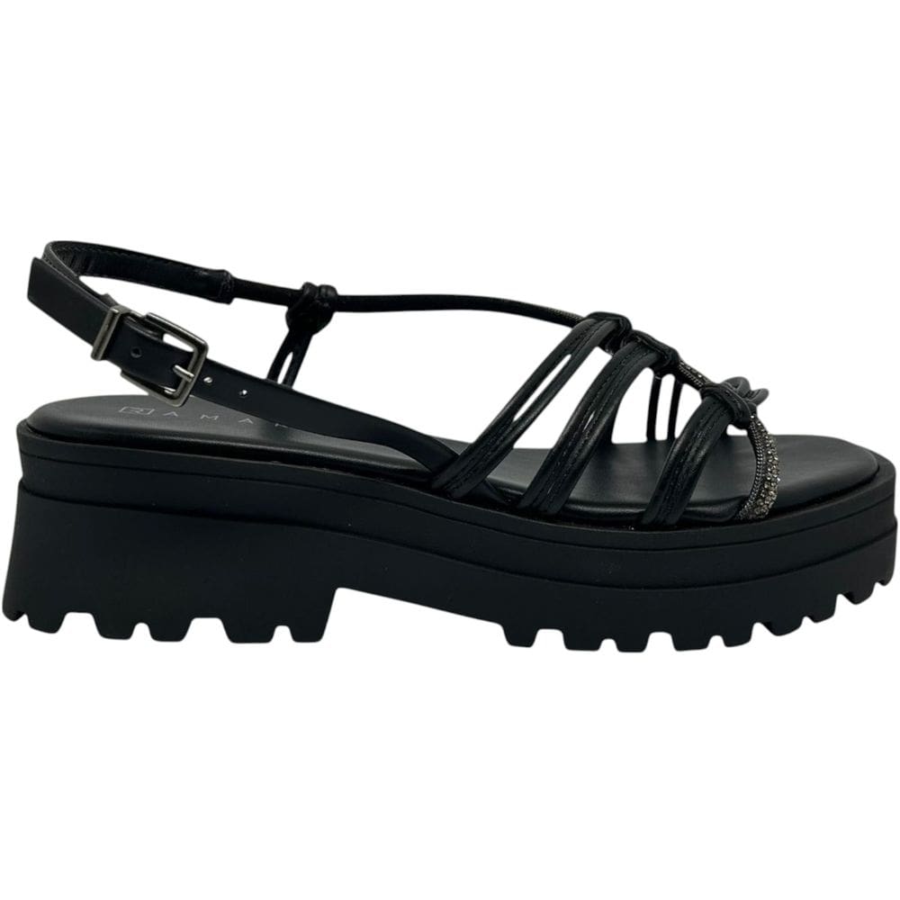 Sandália Feminina Casual Dia a Dia Passeio com Strass Plataforma Tratorada Ramarim 2538202