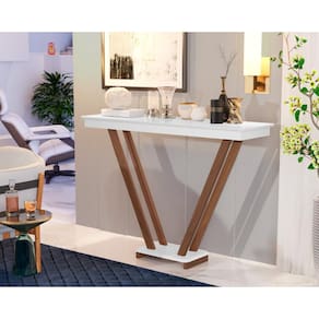 Aparador Imperial Invertido Pés de Eucalipto Maciço Branco