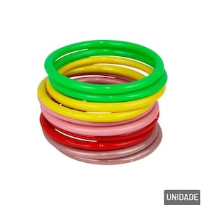 Argolas de Plástico 10 Peças Coloridas - Tudo em Caixa