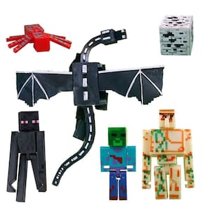 Kit 3 Cartela Minecraft Dragão 15 Bonecos + 3 Bloco Zombie