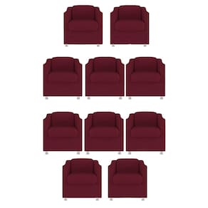 Kit 10 Poltronas Bia Decorativa Reforçada Recepção Clinica Salão Sala De Estar Suede Marsala