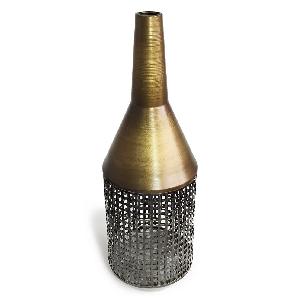 Vaso em Metal Base Aramado Decorativo 46x16cm