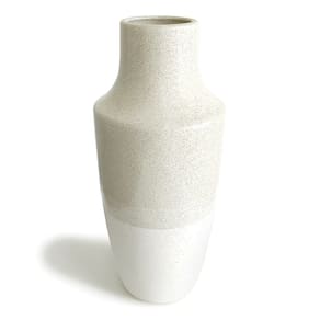 Vaso em Cerâmica Areia com Verniz Topo Decorativo 37x17cm