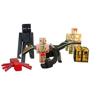 Kit 7 Cartela Minecraft Dragão 35 Bonecos + 7 Bloco Pigman Cor:pigman
