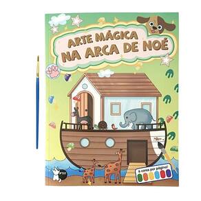 Arte Mágica na Arca de Noé - Cada folha tem sua própria paleta de cores: só molhar o pincel e pintar!