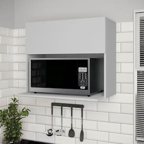 Armário Aéreo Microondas 70cm Nara Cabecasa Madeiramadeira Cinza Claro