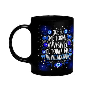 Caneca Proteção - Que eu me torne invisível - 325ml - Preta