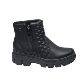 bota feminina kolosh coturno casual com ziper preta