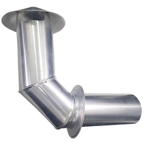 Chaminé Tipo Chapéu Chinês com Joelho Ø120 x 340 x 260 e Anel de Arremate em Alumínio - Modelo CHINES120X300