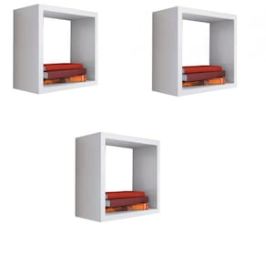 Kit 3 Nicho Decorativo 45X45X15 cm Branco Em Mdf