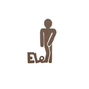 Plaquinha Para Banheiro Masculino Ele 3mm natural