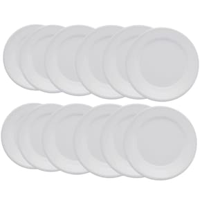 Prato Raso Plus Branco de Cerâmica 24cm 12 Unidades - Biona 141992