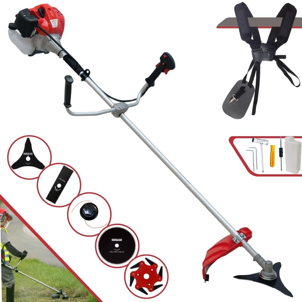 Roçadeira Profissional À Gasolina Anmax CG430P-TB 2HP 43cc 9.000rpm Com Carretel e Lâmina 2 Pontas + Faca 3 Pontas + Faca 6 Pontas + Disco 80 Dentes